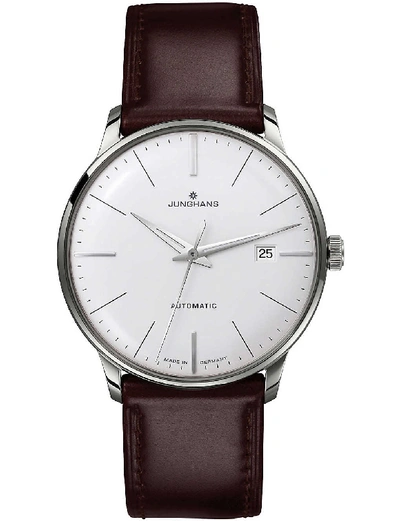 Shop Junghans 027/4310.00 Meister Classic Stainless Steel And Leather Watch, Mens, Silver