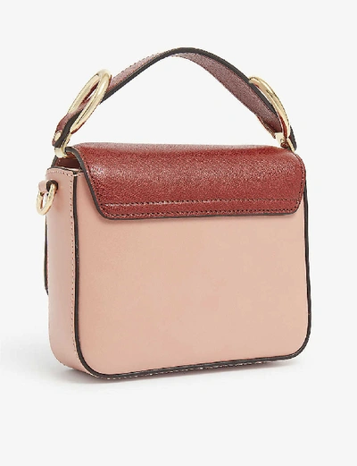 Shop Chloé C Toaster Mini Leather Shoulder Bag In Fallow+pink