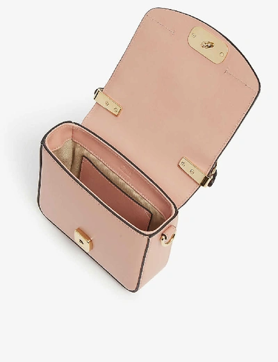 Shop Chloé C Toaster Mini Leather Shoulder Bag In Fallow+pink