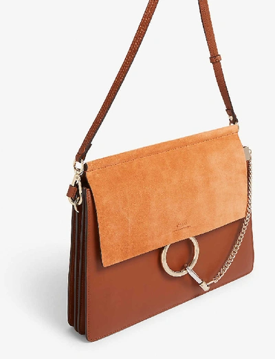 Shop Chloé Faye Suede And Leather Satchel