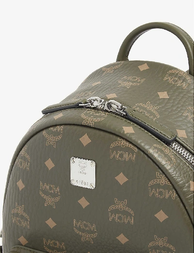 Shop Mcm Stark Small Leather Backpack In Sea+turtle