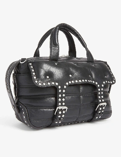 Shop Zadig & Voltaire Rider Small Leather Tote Bag In Noir