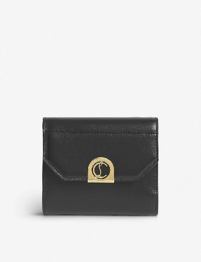 Shop Christian Louboutin Womens Black Elisa Compact Wallet Calf P 1size