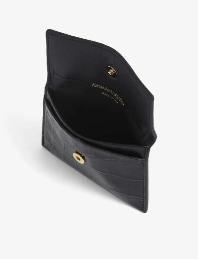 Shop Alexander Mcqueen Skull Leather Card Holder In Black