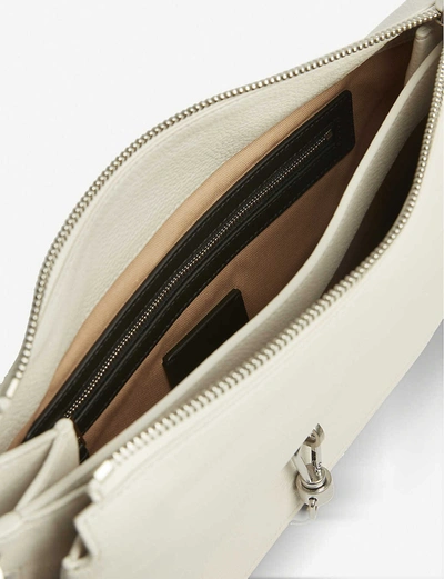 Shop Allsaints Sheringham Leather Shoulder Bag In Chalk White