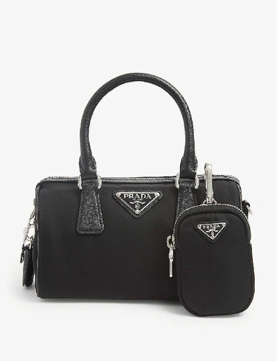 Shop Prada Trick Carabiner-clip Nylon Pouch In Nero