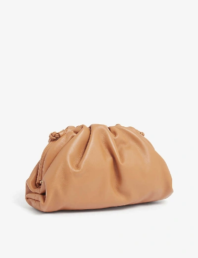 Shop Bottega Veneta The Pouch Small Leather Clutch Bag In Clay-gold