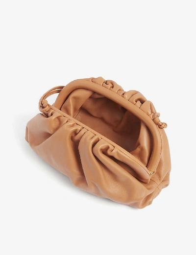 Shop Bottega Veneta The Pouch Small Leather Clutch Bag In Clay-gold