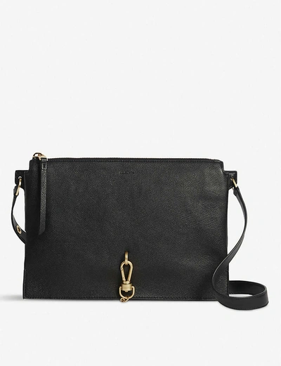 Shop Allsaints Womens Black Sheringham Leather Shoulder Bag 1 Size