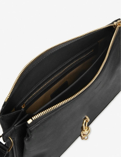 Shop Allsaints Womens Black Sheringham Leather Shoulder Bag 1 Size
