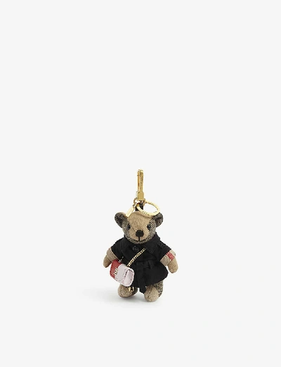 Shop Burberry Thomas Bear Cashmere Keyring In Archive Beige