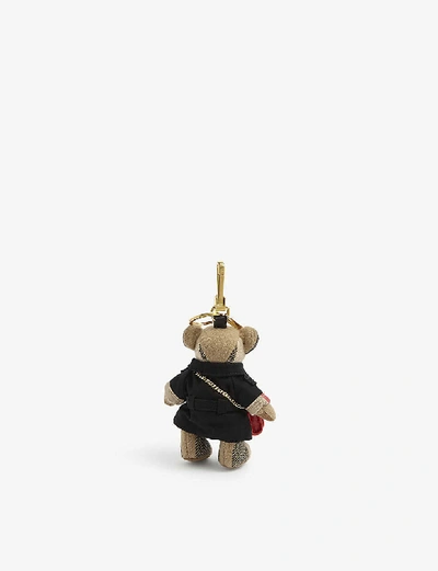 Shop Burberry Thomas Bear Cashmere Keyring In Archive Beige