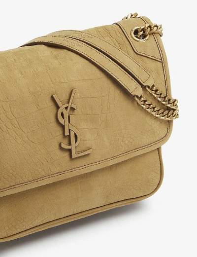 Shop Saint Laurent Niki Medium Leather Shoulder Bag In Dark Ochre Yellow