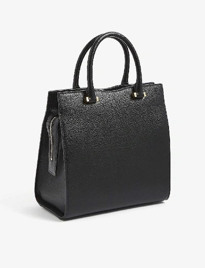 Shop Saint Laurent Uptown Small Leather Tote Bag In Black