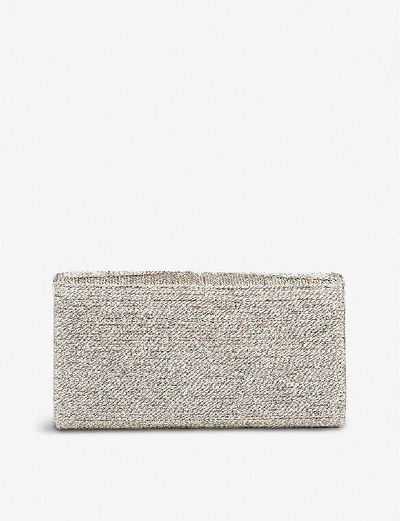 Lk Bennett Lucia Embellished Woven Clutch In Gol-soft Gold