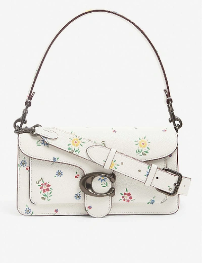 Shop Coach Tabby Floral-print Leather Shoulder Bag In B4/chalk