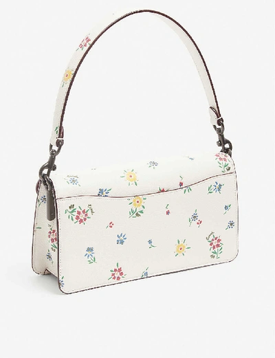 Shop Coach Tabby Floral-print Leather Shoulder Bag In B4/chalk