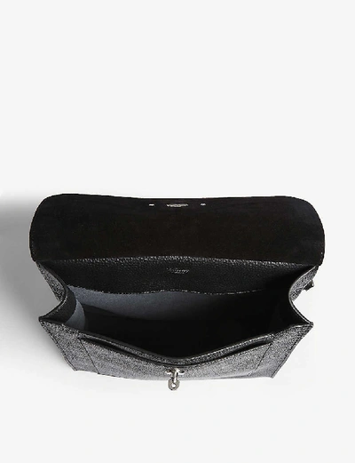 Shop Mulberry Women's Black Slvr Hrdwr Antony Large Grained-leather Messenger Bag