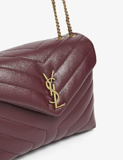 Shop Saint Laurent Lou Lou Quilted Leather Shoulder Bag In Rouge+legion