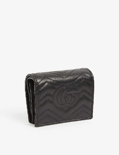 Shop Gucci Gg Marmont Leather Purse In Black