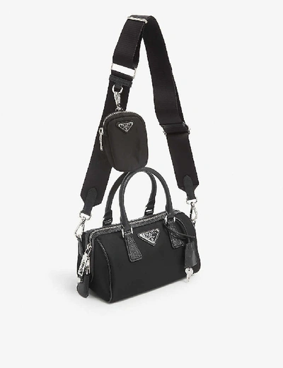 Shop Prada Bauletto Nylon Shoudler Bag