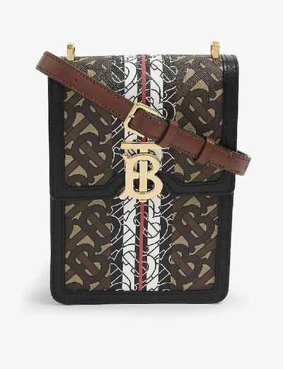 Shop Burberry Valencia Tb Monogram Leather Cross-body Bag