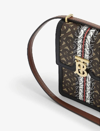 Shop Burberry Valencia Tb Monogram Leather Cross-body Bag