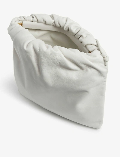 Shop Bottega Veneta Fringed Leather Shoulder Bag In Bianco-gold