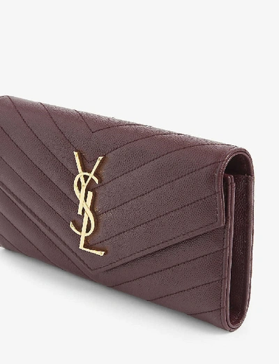 Shop Saint Laurent Monogrammed Quilted Leather Wallet