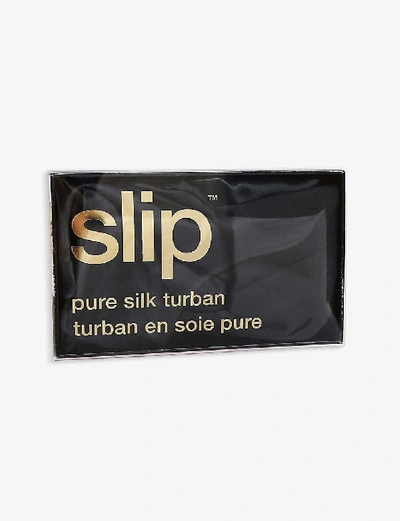 Slip Double-lined Silk Turban In Black