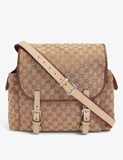 Shop Gucci Supreme Canvas Changing Bag In Rust