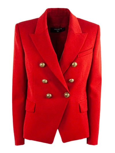 Shop Balmain Red Wool Blazer In Rosso