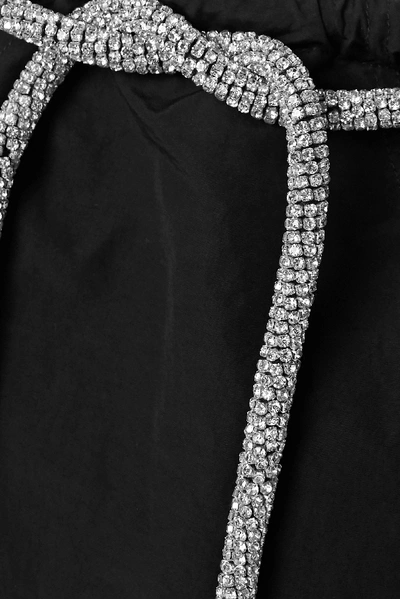 Shop Christopher Esber Cargo Crystal-embellished Taffeta Maxi Skirt In Black