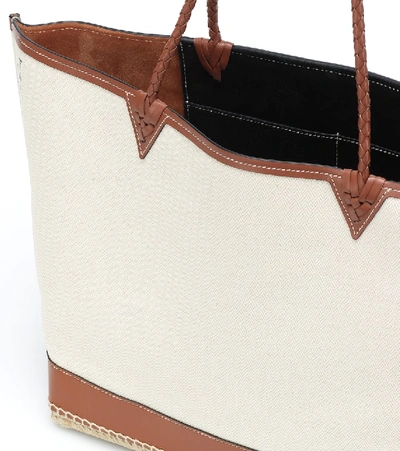 Shop Altuzarra Espadrille Large Canvas Tote In Beige