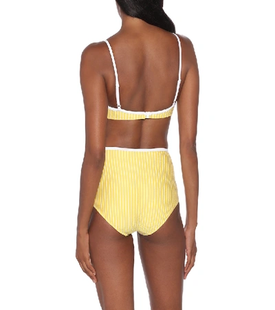 Shop Solid & Striped The Brigette Striped Bikini Top In Yellow