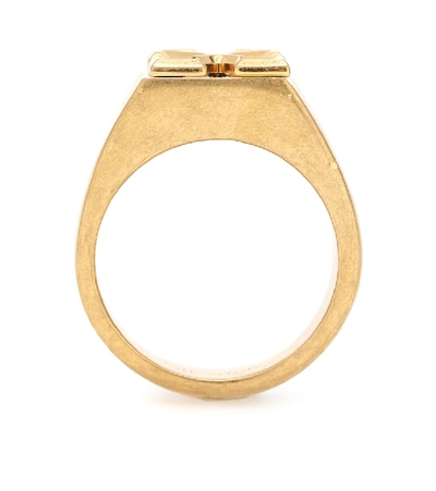 Shop Off-white Arrow Signet Ring In Gold