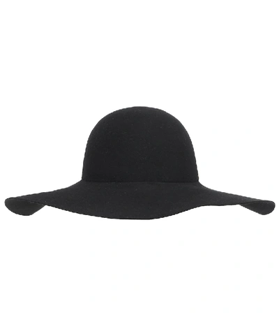 Shop Valentino Vlogo Felt Hat In Black