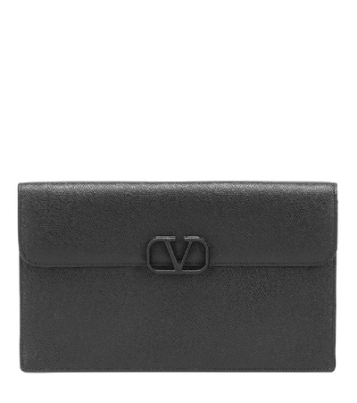 Shop Valentino Vsling Small Leather Pouch In Black