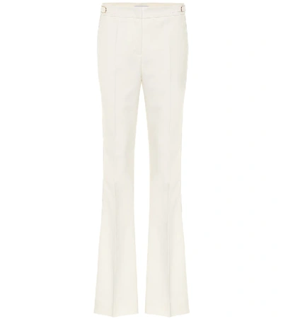 Shop Gabriela Hearst Thompson Stretch-wool Flared Pants In White