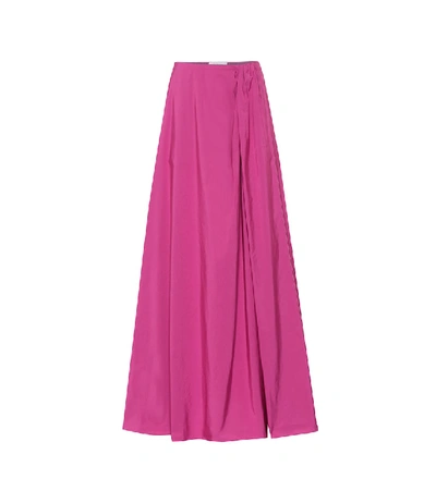 Shop Valentino Taffeta Maxi Skirt In Pink