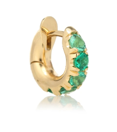Shop Spinelli Kilcollin Mini Macro Hoop 18kt Gold And Emerald Single Earring
