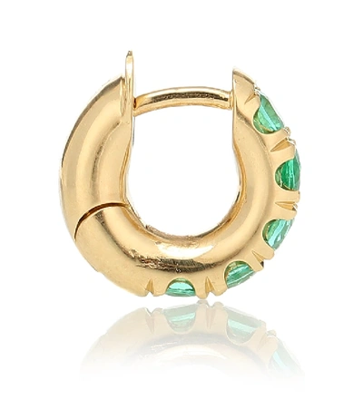 Shop Spinelli Kilcollin Mini Macro Hoop 18kt Gold And Emerald Single Earring