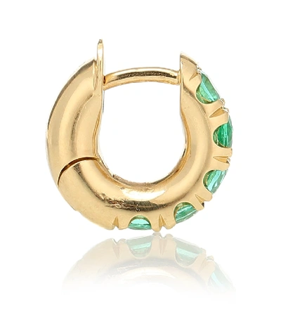 Spinelli Kilcollin Mini Macro Hoop 18kt Gold And Emerald Single Earring In Gold