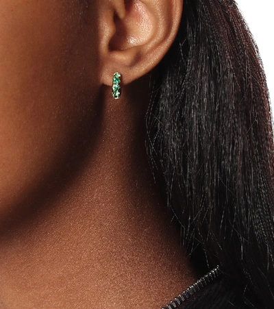 Shop Spinelli Kilcollin Mini Macro Hoop 18kt Gold And Emerald Single Earring