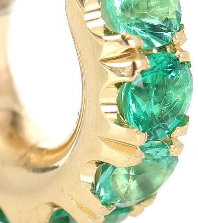 Spinelli Kilcollin Mini Macro Hoop 18kt Gold And Emerald Single Earring In Gold