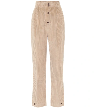 Etro High-rise Corduroy Straight Pants In Beige
