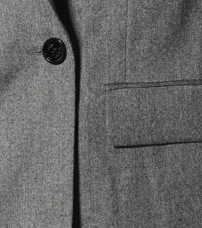 Shop Fendi Wool Flannel Blazer In Grey