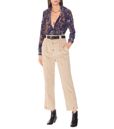 Etro High-rise Corduroy Straight Pants In Beige