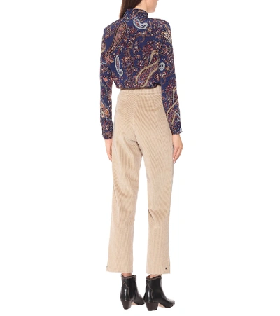 Etro High-rise Corduroy Straight Pants In Beige