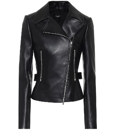Shop Alaïa Leather Biker Jacket In Black